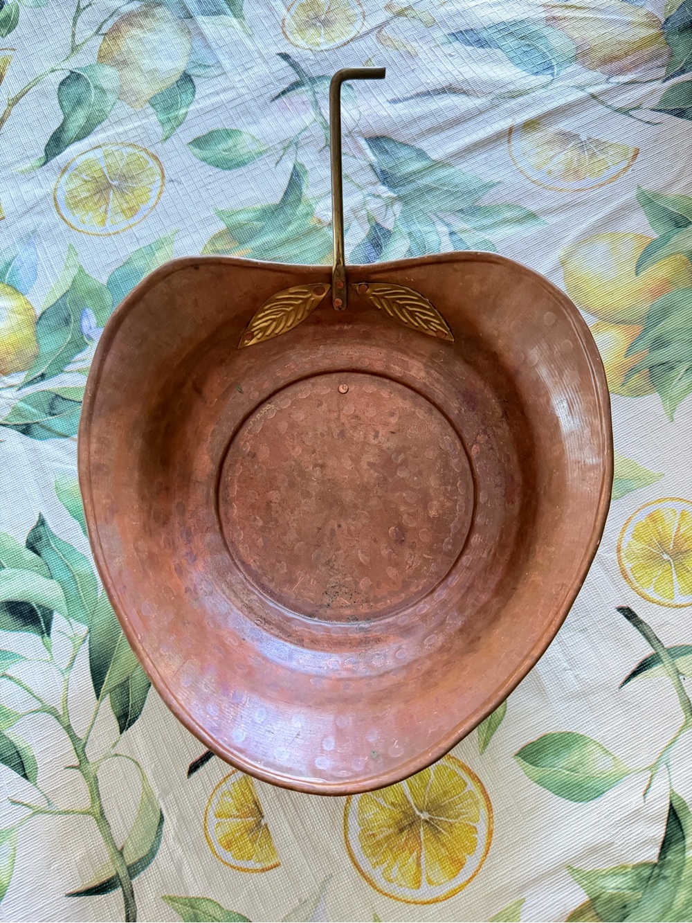 Copper Apple-Shaped Decorative Hanging Bowl - Copper Finish